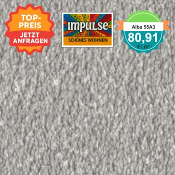 Vorwerk Alba 55A3 hellgrau – Draufsicht Velours Teppichboden 4 m breit, 80,91 €/m²